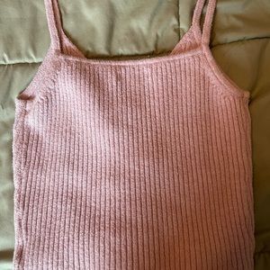 American Eagle Pink knit front tie spaghettistrap tank top. Size small